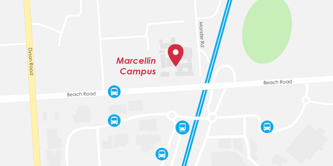 Marcellin campus map train bus.jpg